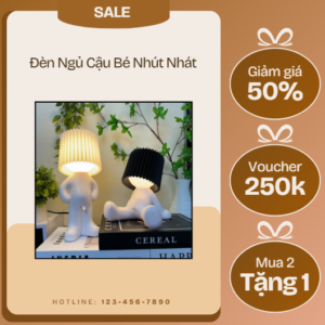 Đèn Ngủ Cậu Bé Nhút Nhát(SHY BOY LED),Trang Trí Decor Phòng Ngủ Dễ Thương